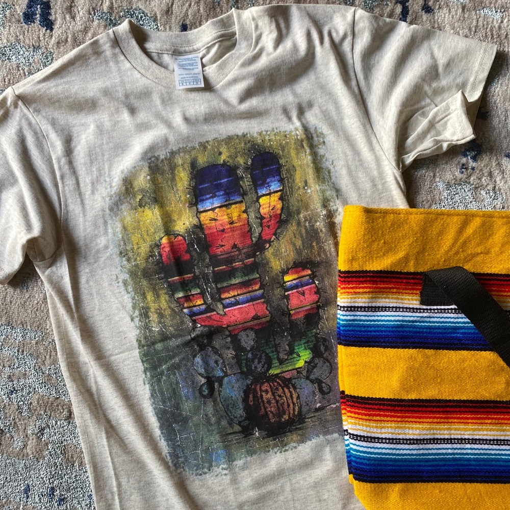 🌵Serape cactus graphic short sleeve T-shirt